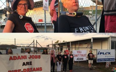 Two women lock on to stop work at Townsville company