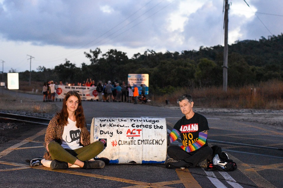Over 40 people block coal trains and access to Adani’s coal terminal