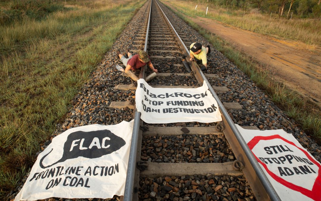 Activists block Adani’s first trainload of coal